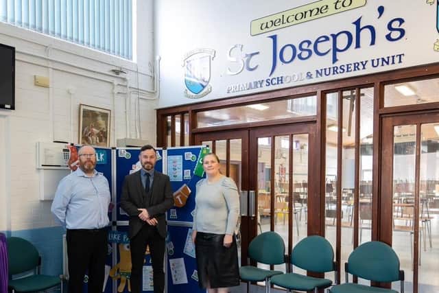 Michael Kelly (Education Authority), Michael Doran (VP, St. Joseph’s Primary School), Detective Superintendent Lindsay Fisher