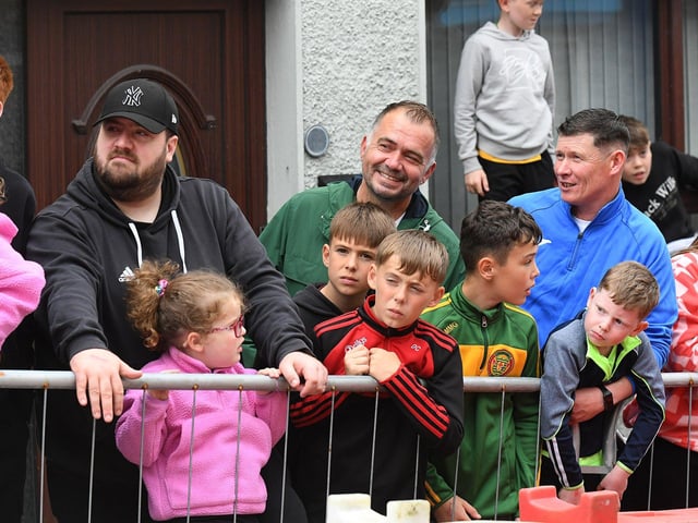 Spectators at the Soap Box Derby run in Carndonagh on Saturday afternoon. Photo: George Sweeney