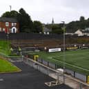 The stadium in the Brandywell while the north terrace was under construction. Photo: George Sweeney