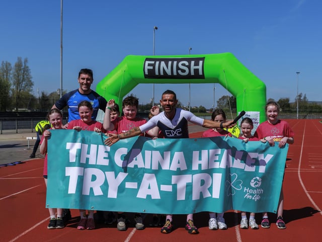 Participants in the Children's Try-A-Tri in memory of Caina Healey. Michelle Campbell/Micam Photography