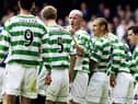John Hartson, Henrik Larsson, April 27, 2003. (Photo by Jamie McDonald/Getty Images)