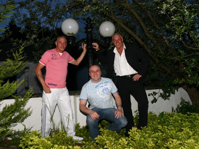The Gallagher brothers celebrateThree Birtdays left to right Joe Gallagher 40 Marty 36 and Paddy 40 have a good night out the party. 6445dd : Triple Gallagher party.