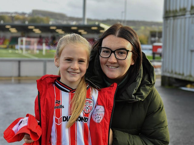 Derry City fans at the Brandywell Stadium for the game against Shamrock Rovers. Photograph: George Sweeney
