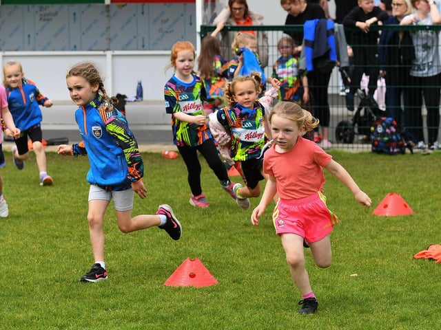 Children enjoy the activities at Doire Trasna Kellogs Cúl Camp. Photo: George Sweeney