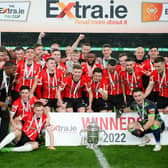Derry City after winning the FAI Cup. Mandatory Credit: Kevin Moore/mci