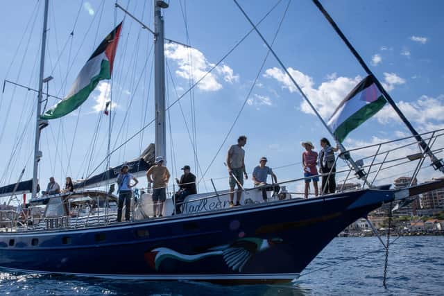 The Madleen crew setting sail for Gaza recently. (Freedom Flotilla Coalition).