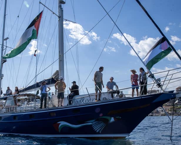The Madleen crew setting sail for Gaza recently. (Freedom Flotilla Coalition).