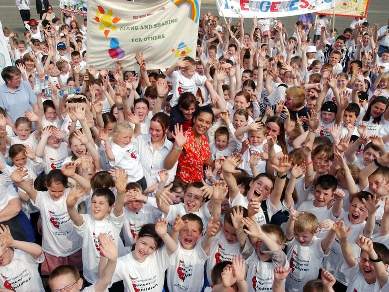 Laura Doherty with young people at a Cancer for Children event.