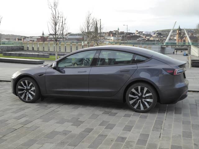 The Tesla Model 3 at Ebrington. Photo by Jim McCauley.