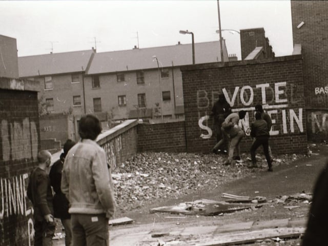 Scenes from the Bogside during rioting on August 12.