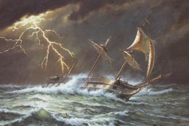 The Creole struck by lightning 1848. Artist Rodney Charman ©Rodney Charman