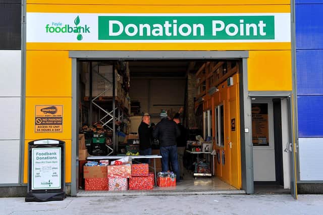 The Foyle Foodbank’s donation point in Springtown Industrial Estate. Photo: George Sweeney. DER2250GS – 31