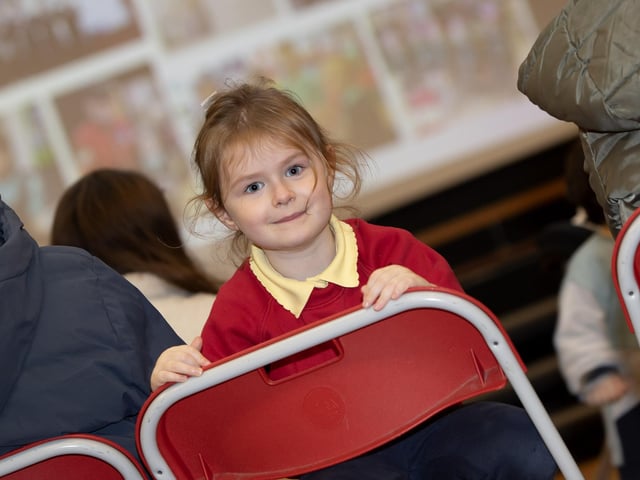 This young lady enjoying the formalities at Thursday's Oakgrove Integrated Primary School's Open Day. : .