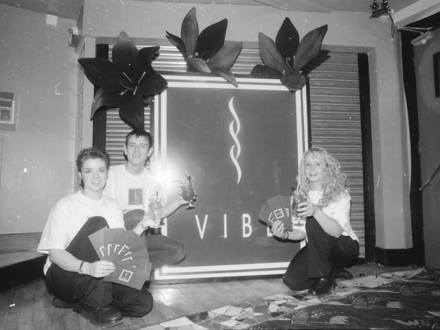 Staff at Vibe preparing for their big opening on October 15, 1999.
