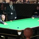 World Snooker No. 1 Mark Allen in action at the Gransha Social Club.