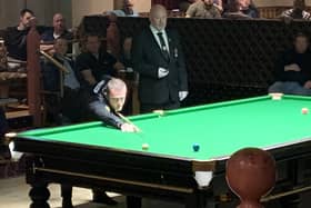 World Snooker No. 1 Mark Allen in action at the Gransha Social Club.