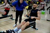 Daniel with his coach Mairéad Nic Bhloscaidh on his way to winning gold in the Men's 30-39 2,000m at the Irish Indoor Rowing Championships in Limerick in January. (Photo: Mike O'Dwyer / St Michael's Rowing Club)
