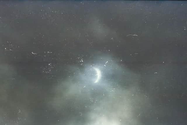 The near total solar eclipse as pictured from Greencastle on August 11, 1999.
