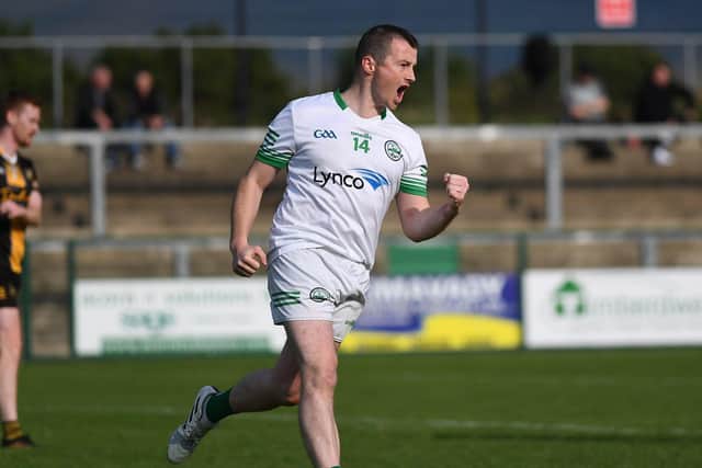 Jude McLaughlin hit one of the crucial penalties as Craigbane qualified for the Ulster Junior Football Final. Photo: George Sweeney