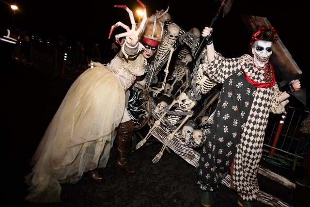 The Queen of Bones Chariot makes its way onto the parade route during Tuesday's Halloween celebrations in Derry. (Photos: Jim McCafferty Photography)