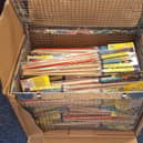 Fireworks seized by police.
