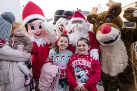 Santa, Elf on the Shelf and Rudolph entertain the children at Foyleside. Gerard Gormley Photography.