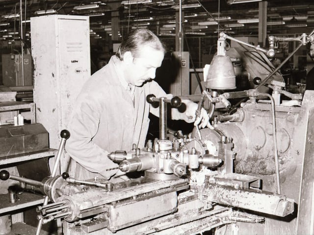 Staff at work at Maydown Precision Engineering in 1985.