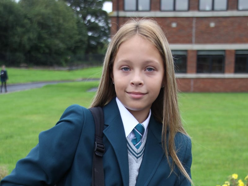 One of the new Year 8 pupils who began their secondary education at Thornhill College last week.