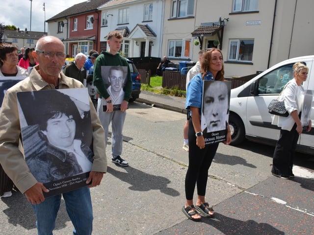 People gathered in Derry for the annual Volunteers Sunday commemoration in Derry. Photo: Charlie McMenamin.