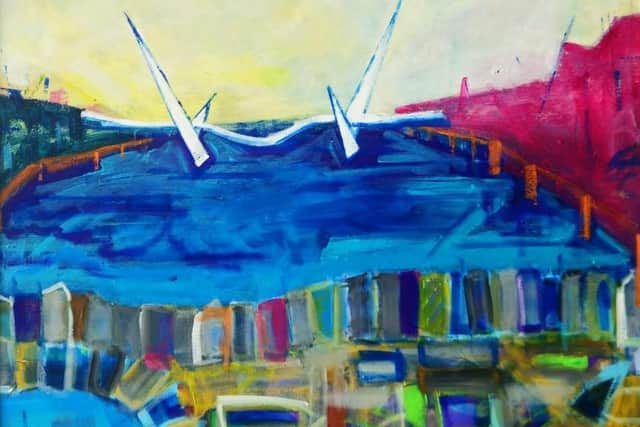 A painting of John's native city of Derry.