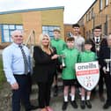 Group pictured at St. Joseph's Boys School, Derry on Friday afternoon for the launch of this year's Annual Foyle Cup. (Photos: Keith Moore)