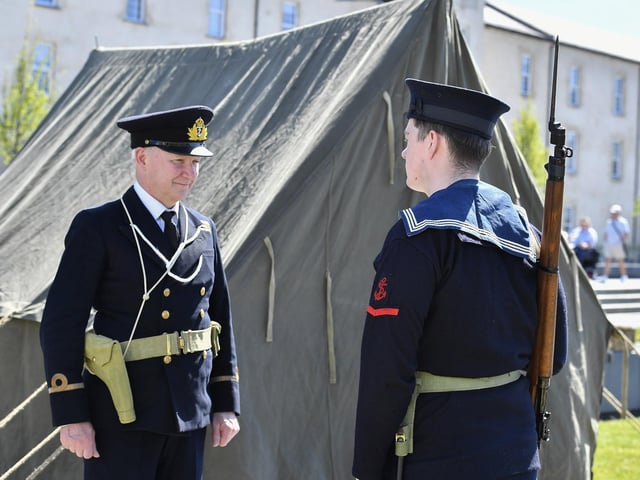WWII military enthusiasts and collectors gathered in Ebrington square on Saturday to commemorate BOA80 . Photo: George Sweeney