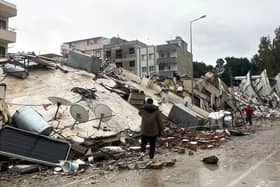 Destruction following the earthquake.