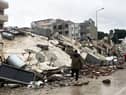 Destruction following the earthquake.