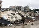 Destruction following the earthquake.