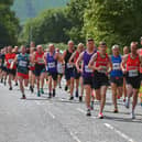 City of Derry Spartans Aidan Healey (1366) and Jim Doyle (1342) were early leaders in the Eglinton Runners charity 5K race and walk, in aid of the Rainbow Centre and the Men's Shed Eglinton, at Campsie on Sunday. Photo: George Sweeney. DER2331GS - 01