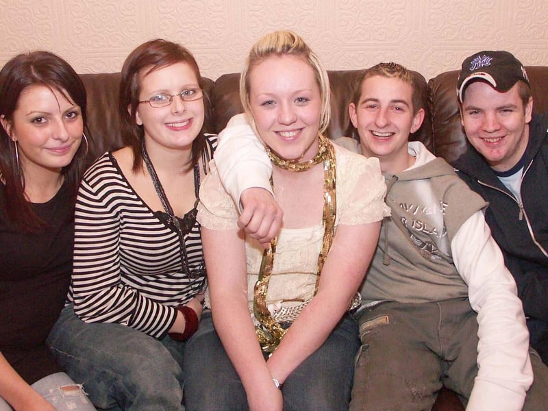 Laura Collins with her friends Colleen McDermott, Arlene McDermott, Charlie Ramsey and Ryan McFarland. : .