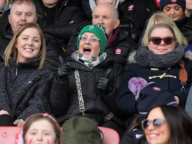 Fans in Celtc Park for the Derry v Dublin game on Saturday. Photo: George Sweeney