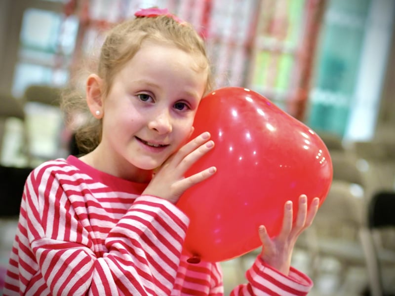 A happy face at the Valentine's day celebration.