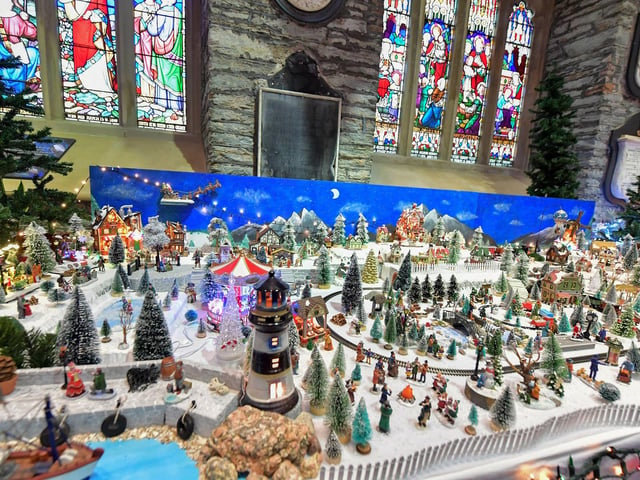 The exuberant Christmas display in St Columb’s Cathedral  marking the Christmas Festival.  Photo: George Sweeney