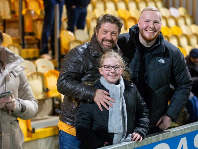 Stags fans at the One Call Stadium for the match against Colchester Utd.