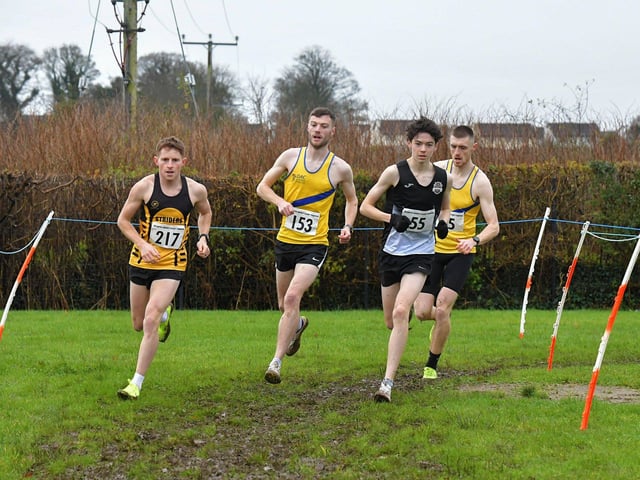 Competitors take part in the Spartans open cross country 6k race at Thornhill College on Saturday. Photo: George Sweeney