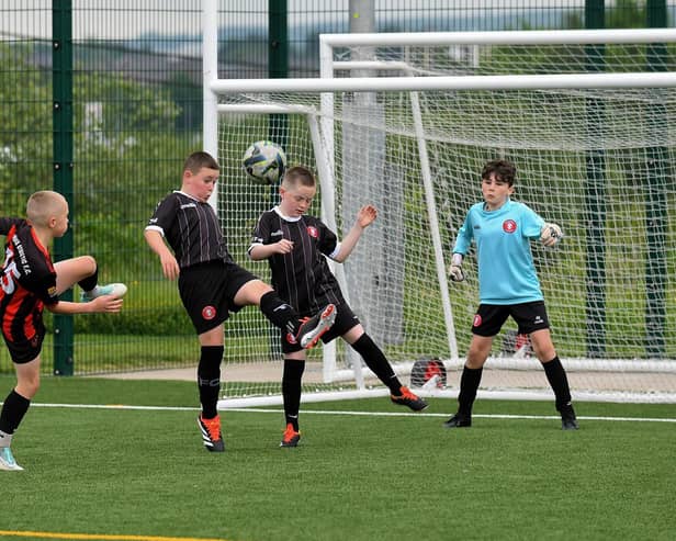 Phoenix Athletic against Tristar during the D&D Youth FA Finals Day at the Shared Village. Photo: George Sweeney.