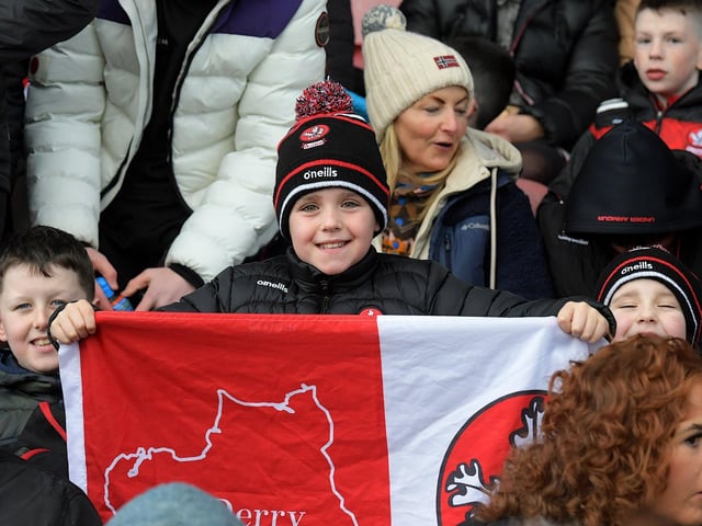 Fans in Celtc Park for the Derry v Dublin game on Saturday. Photo: George Sweeney