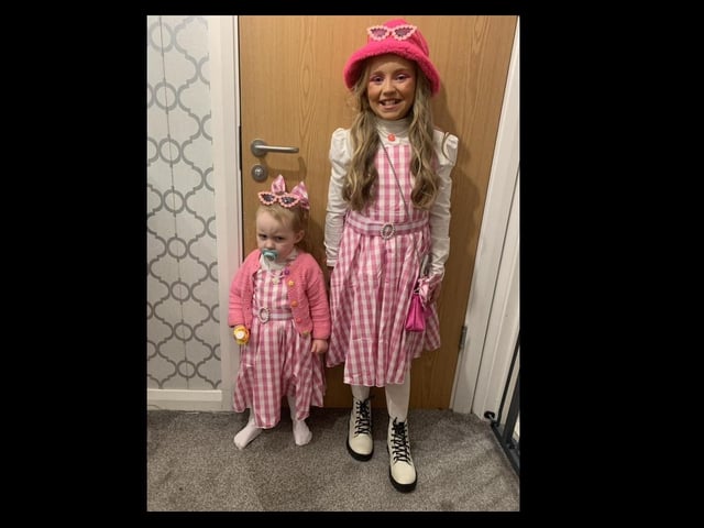 Renee age 2 & Mia age 10 as barbie and mini barbie