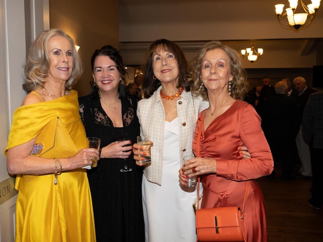 Bernadette Downey, Devarval Dunlee, Philice McCourt and Monica McGilloway at the 2025 Tip O’Neill Irish Diaspora Awards took place on Friday evening at the Inishowen Gateway Hotel in Buncrana, honouring four exceptional members of the Global Irish community whose achievements reflect the enduring spirit and values of the Irish diaspora. Photo Clive Wasson : .