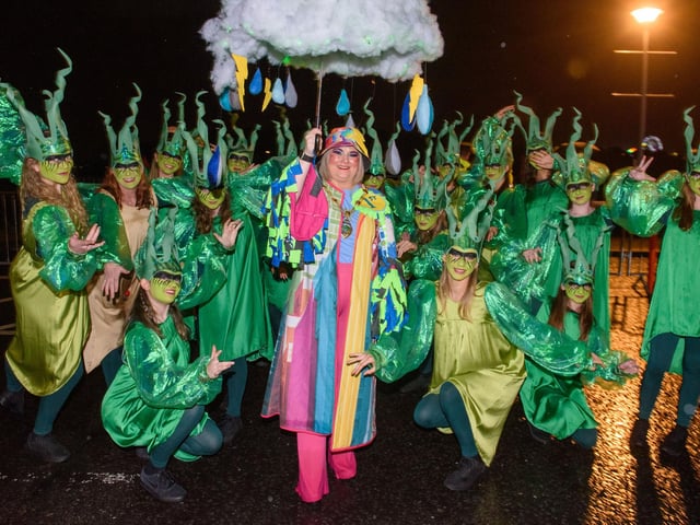 On the Ninth Wave, the parade in Derry which brought the annual Derry City and Strabane District Council Halloween Awakening of the Walled City to a dramatic conclusion followed by a fireworks display over the River Foyle. Picture Martin McKeown. 31.10.22