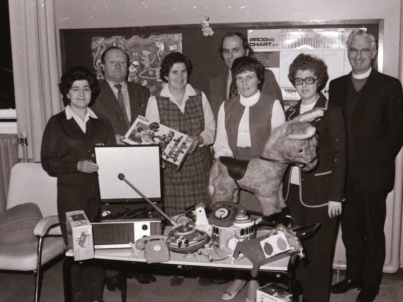 Gifts presented to the Foyle Hospital Day Unit and Special Care School department from the Western Area Parents and Friends Association.