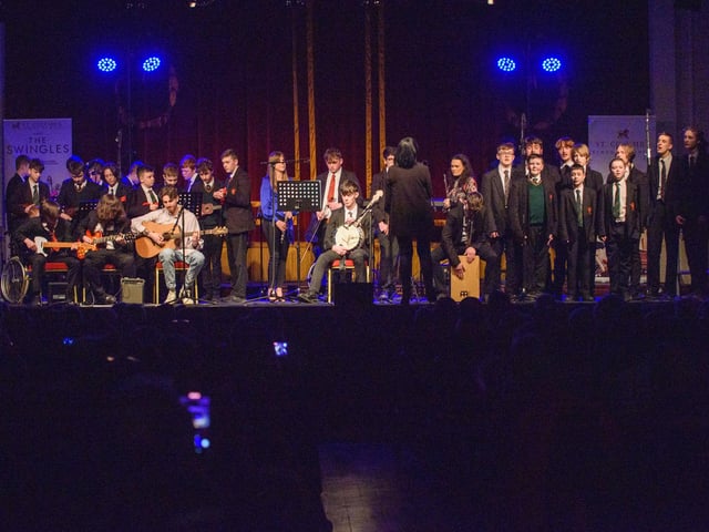 Louis Fields and Nicky Morton, founders of St.Columb’s School of Music pictured with as they hosted the School’s annual Gala concert in St.Columb’s Hall headlined by the Swingles, Picture Martin McKeown.