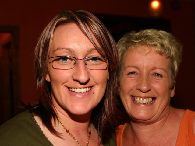 Jo Jo Gormley picturedwith her daughter Cesca having fun at the surprise party. 7156dd : Parties and celebrations in Derry back in July 2005: Jo Jo Gormley.
